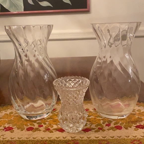 Other - Vintage crystal/ glass 3 vases bundle